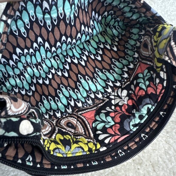 Vera Bradley Crossbody Bag Quilted Boho Paisley Patchwork W/ Make-up Bag - Picture 6 of 9
